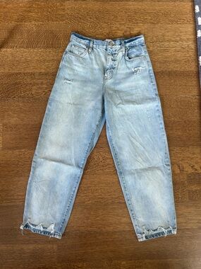 Light Blue Distressed Frame Jeans